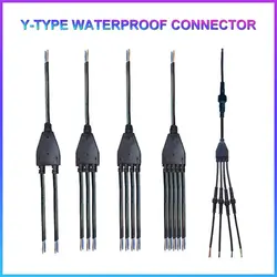 IP67 Y-type Waterproof Cable Connector 2Pin 3 Pin 4 Pin Connectors Plug Outdoor Lamp Male and Female Electrical Wire Splitter