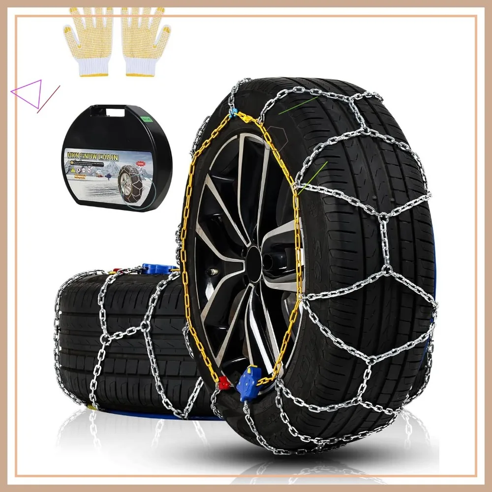 

Auto-Tightening Snow Chains for Cars, SUVs, Pickup Trucks - Quick Fit in 1 Minute, Easy Installation & Reusable