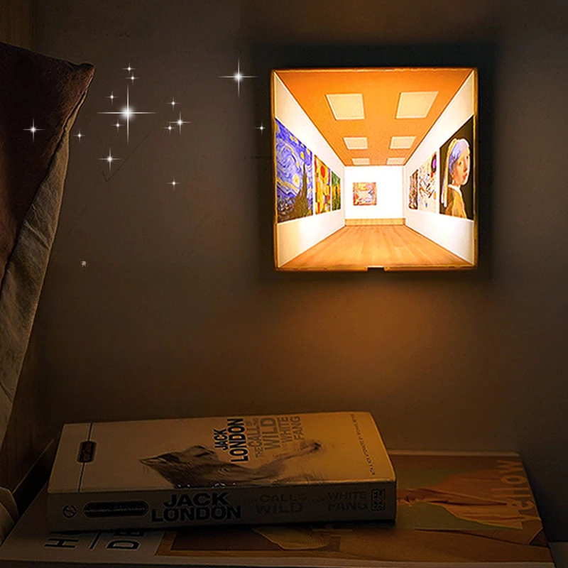 Magical 3D Naked Eye Visual Night Light Wall Lamp Living Room Home Creative High-end Atmosphere Light Sleep