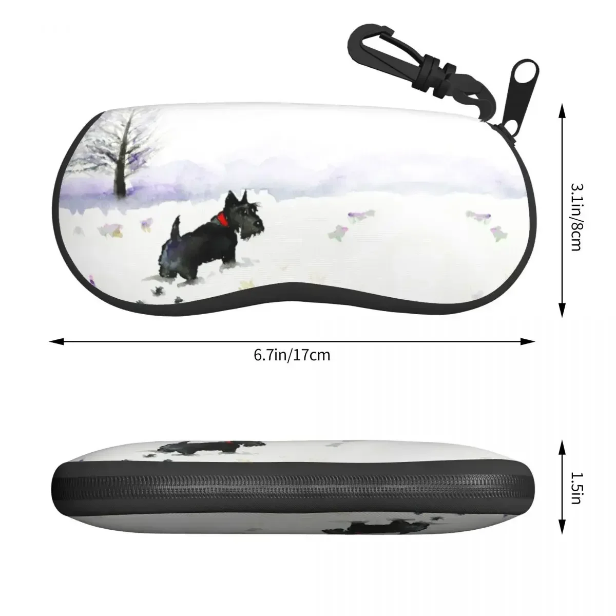 Scottie Dog Waiting For A Friend Eyeglass Glasses Case Men Women Soft Scottish Terrier Sunglasses Protective Pouch