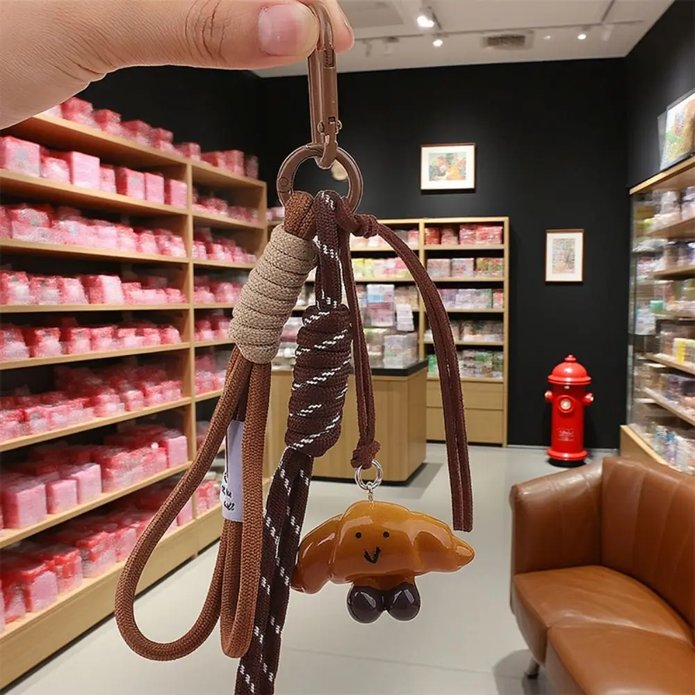Braided Rope Alkali Water Bread Bag Pendant Handmade Imitation Bread Keychain Pendant Student Schoolbag Hangings