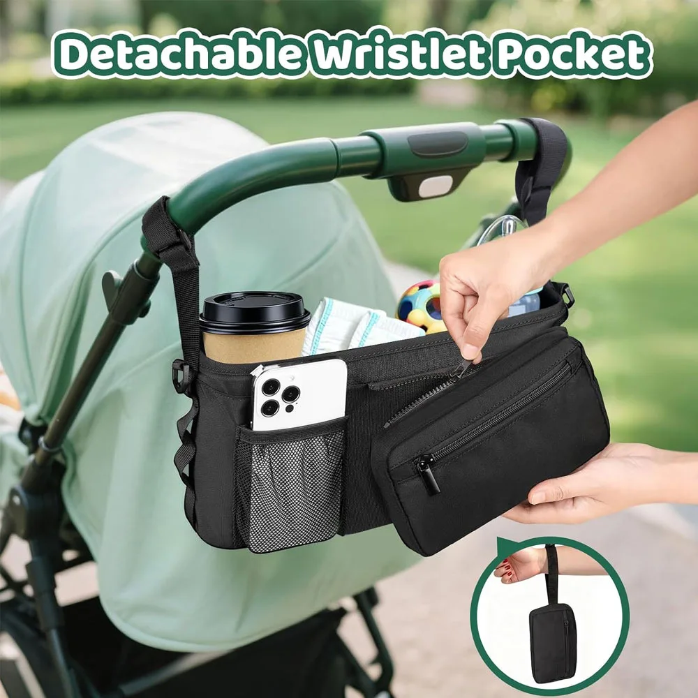 Baby Stroller Hanging Bag Multifunctional Storage Organizer Large Capacity Universal Diaper Bag for Stroller