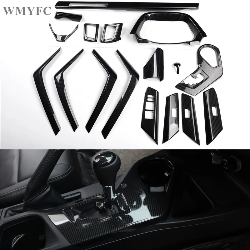 LHD For Toyota Rav4 XA40 2015 - 2017 2018 2019 ABS Carbon Fiber Decoration Accessories Car Interior Moulding Trims Stickers