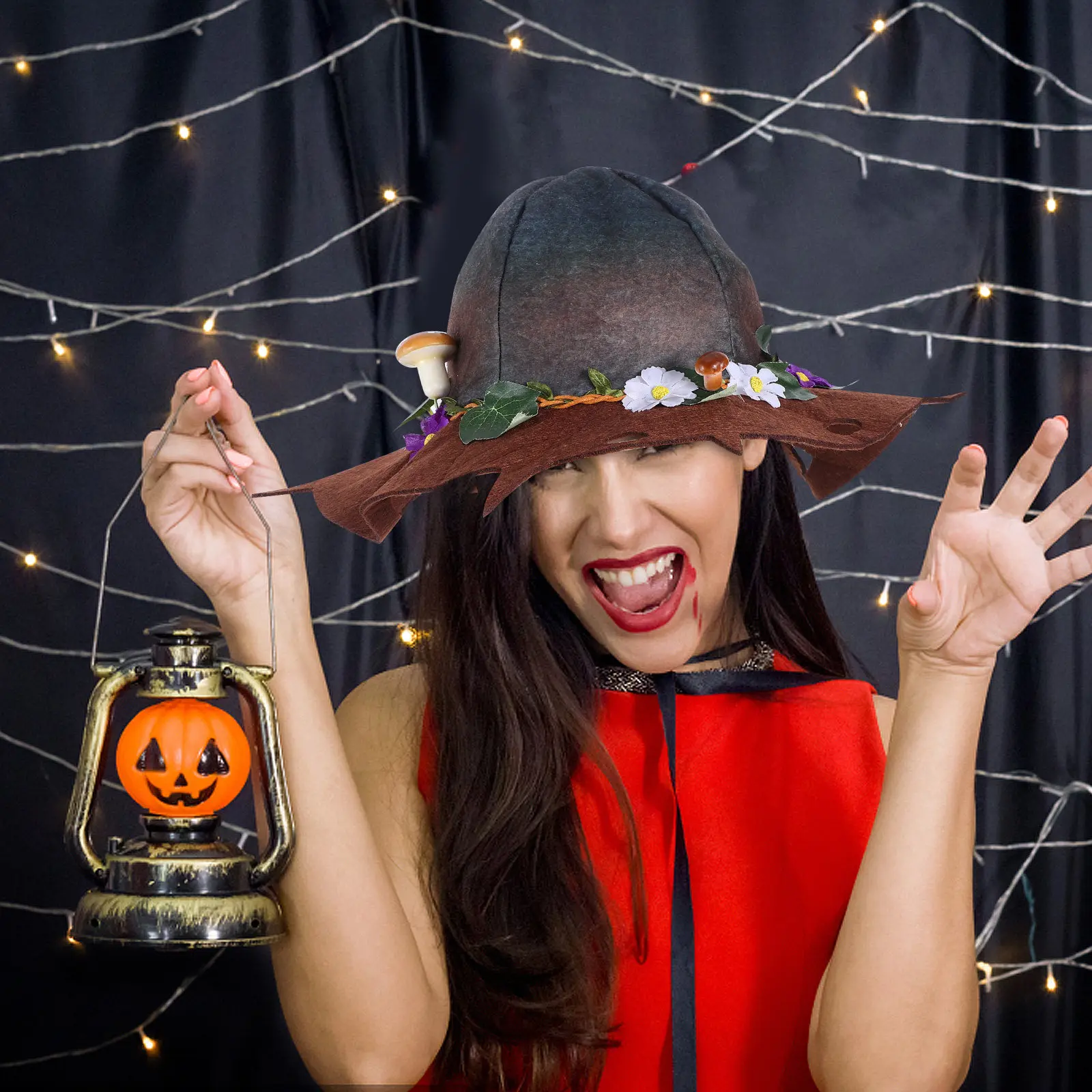 

Декоративная фетровая шляпа ведьмы на Хэллоуин, уникальный дизайн, аксессуар для вечеринок, костюмированных мероприятий, косплея, встреч, реквизит для фотосессий