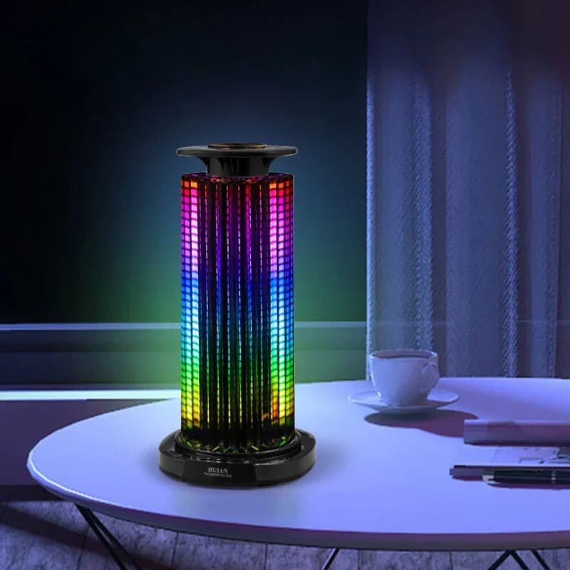 

Floor Light RGB Pickup LED Lights Voice-controll Music Rhythm Light 4D Panoramic Atmosphere Huancolor Gaming Desktop Lamp