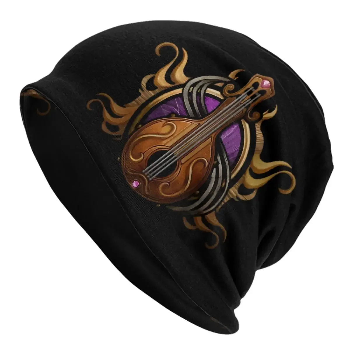 Unisex BG3 Bard Baldurs Gate 3 Skullies Hat Merch Winter Warm Multifunction Bonnet Knitted Hat