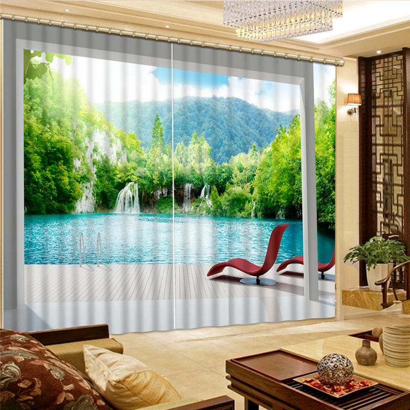 Photo Landscape Painting Series Natural Scenery balcony Curtain Bedroom Living Room Home Decoration Window Curtain