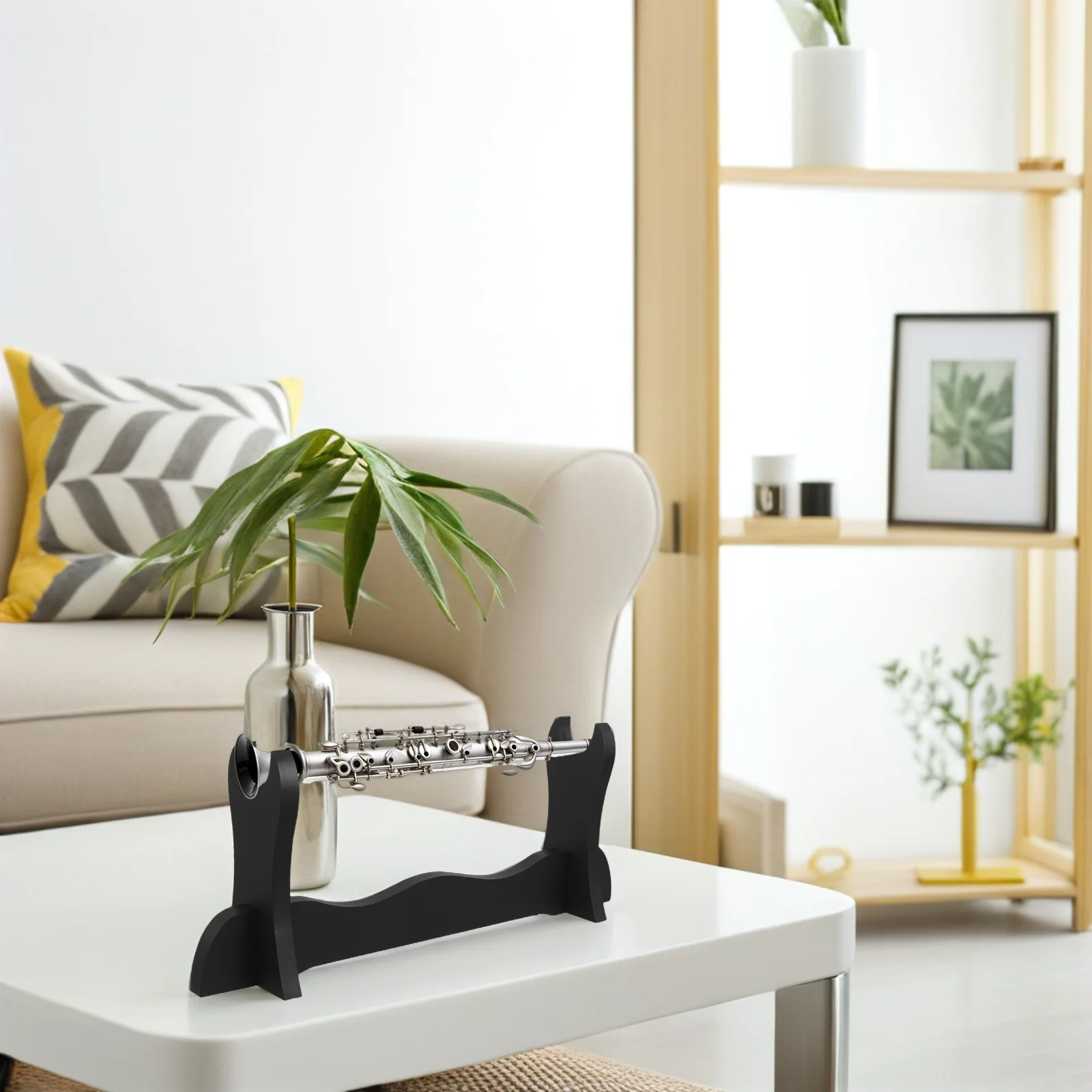 

Flute Display Stand Sleek Modern Design Durable Material Stable Protective Compact Desktop Accessory Home Professional Settings