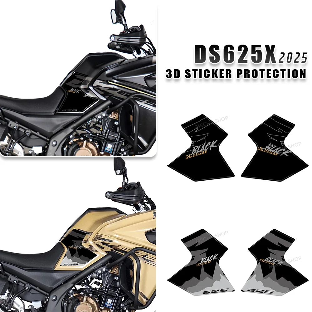 

For VOGE DS625X 2025 side Tank pad 625DSX Accessories DSX625 Stickers Motorcycle 3D Resin Sticker Protection Kit