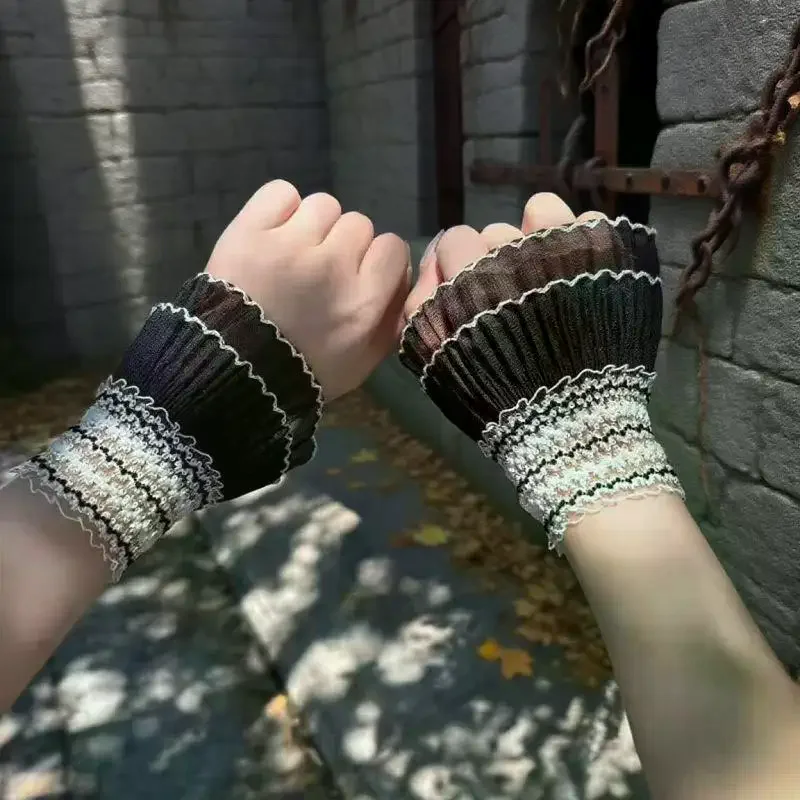 

1 пара перчаток для фото ногтей, накладные манжеты, декоративные кружевные расклешенные модные сексуальные художественные аксессуары, реквизит для фотосъемки