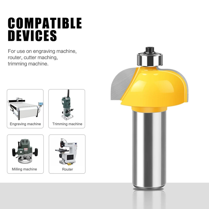 5Pcs High Quality Cove Bit With Bearing 12.7Mm 1/2 Inch Shank Dovetail Router Bit Cutter Wood Working Tool