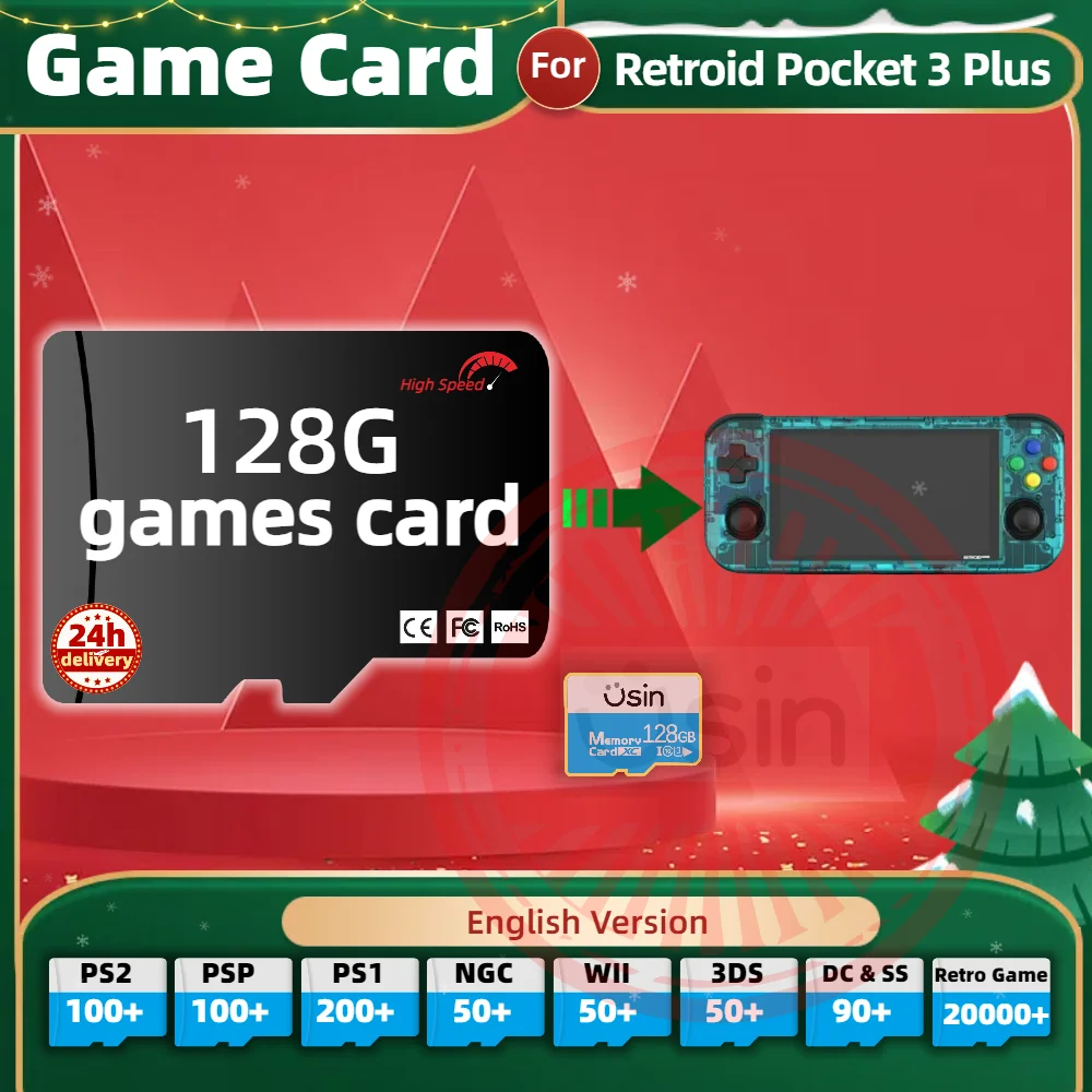 Memory Game Card For Retroid Pocket 3 Plus English version Retro PS2 PSP Games Android Gaming portable Console SD H-SPEED 128G