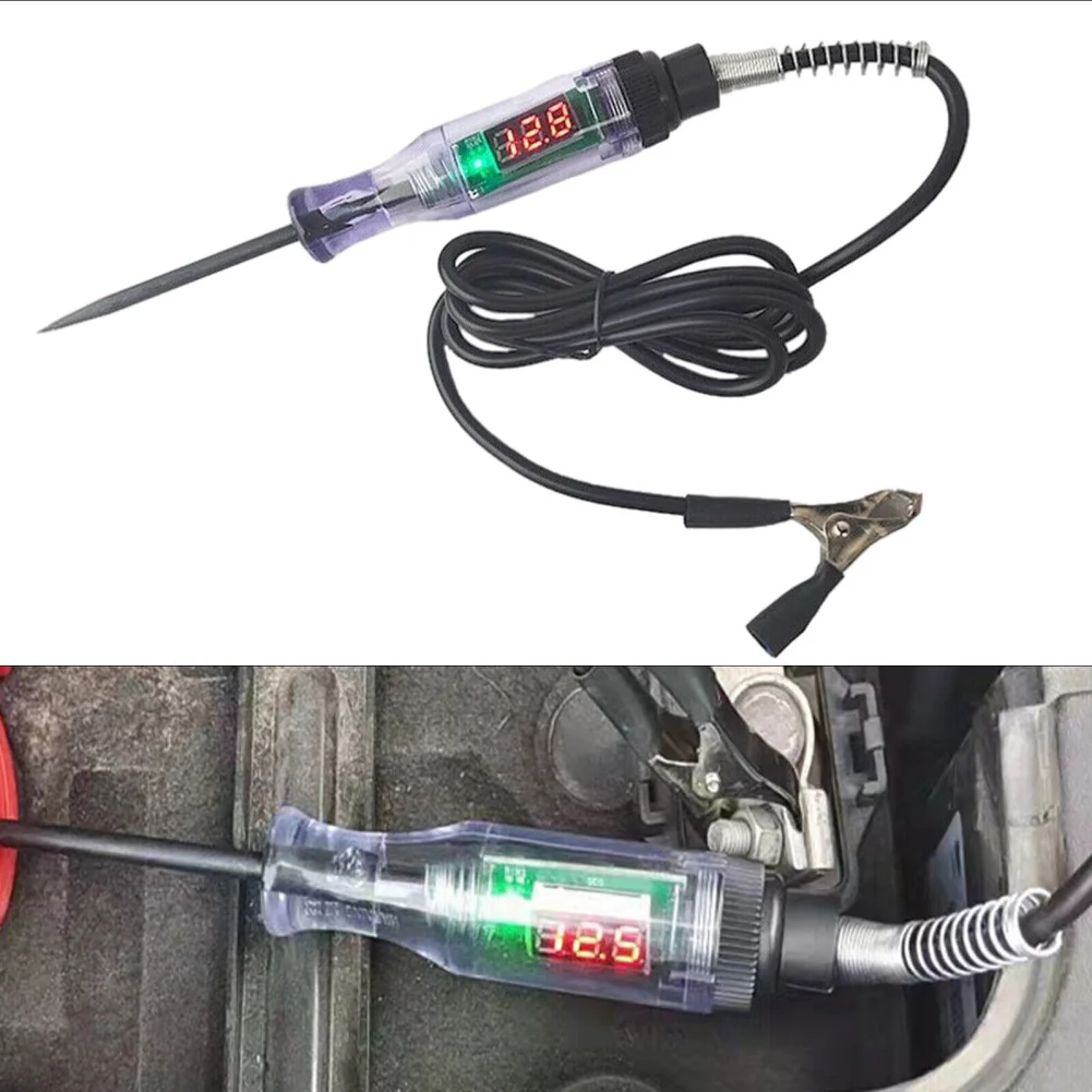 Pluma de prueba de voltaje de coche, probador eléctrico automático, Clip de sonda de acero, herramienta de prueba de fallos, longitud de 6,8 ", prueba de continuidad de voltaje, 6V/12V/24V