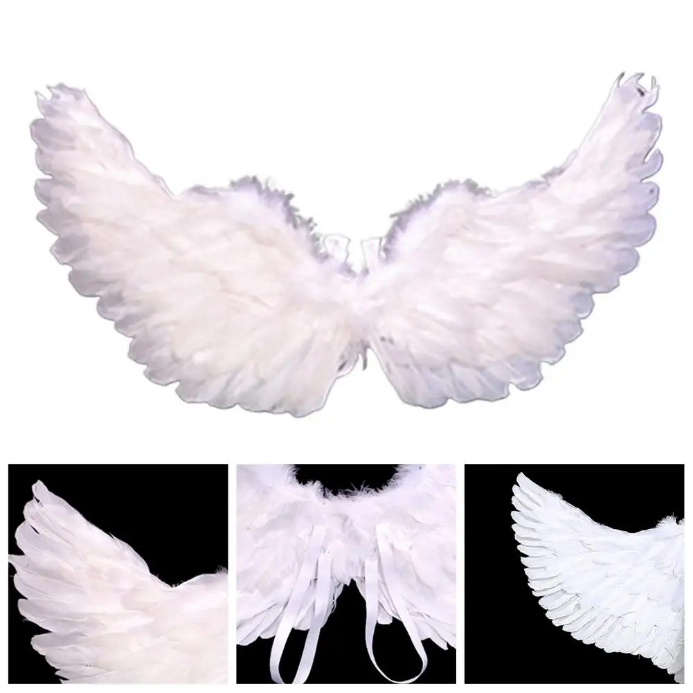 Angel Feather Wings with Elastic Straps Bright Color Costume Cosplay Wings Wedding Photography Props Stage Performance Wings