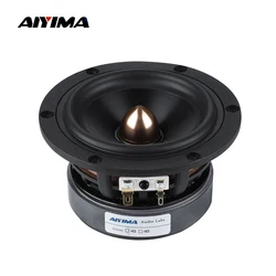AIYIMA 1Pcs 4 Inch Midrange woofer Speaker 50W 4 Ohm 8 Ohm Bullet Audio Speaker 25 Core Ceramic Basin Cast Aluminum Loudspeaker