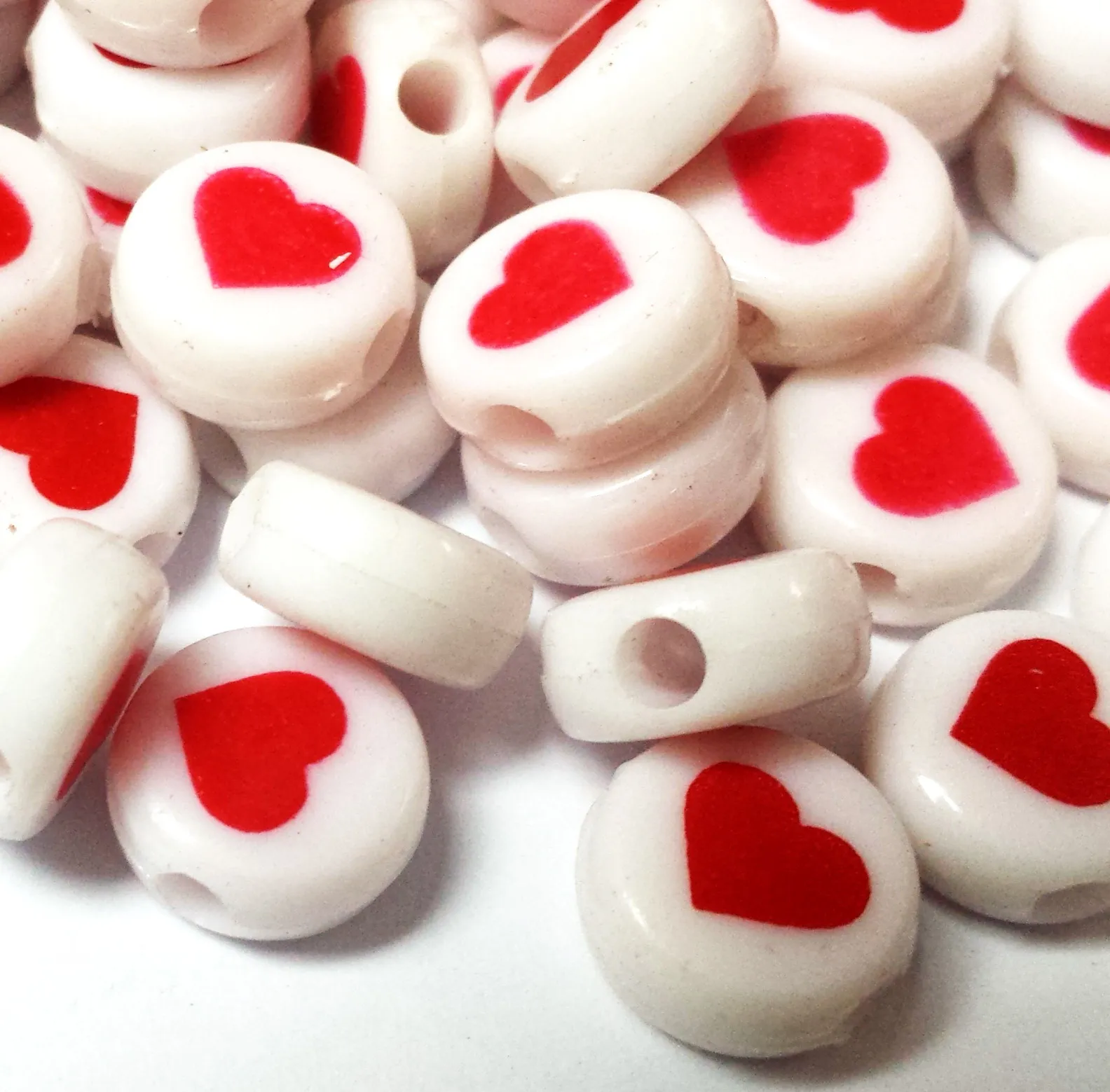 100pcs, 10mm, Round Heart Bead, Pony Girl bead, Home Crafts, Novelty, Wholesales, Kids Party Favor, Pinata Filler TOYS, girl toy