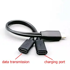 Bilashmart USB Type C Multiple Splitter Adapter OTG Data Transfer 2 Port USB Power Charging Hub Cable Connector Adapter