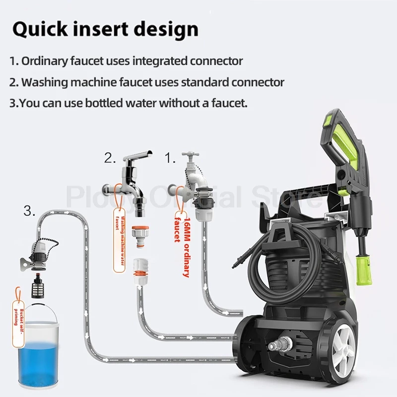 1400 1700W High Power High Pressure Handheld Car Washers Garden Washing Machine Water Gun Yard Cleaning Tool Convenient