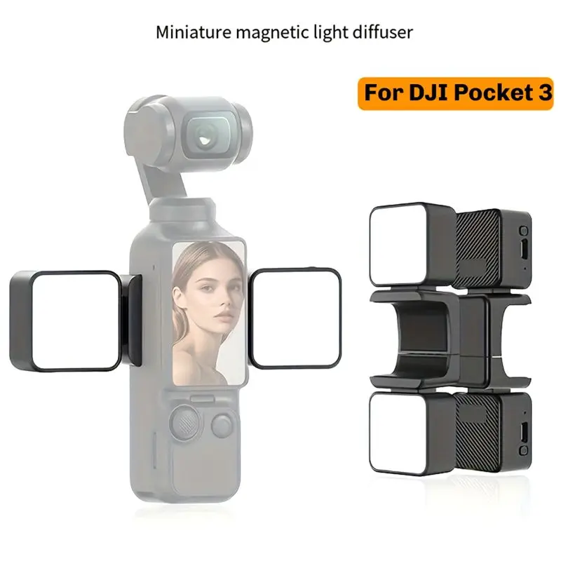 A01K-For Pocket 3 Mini Light 3-Level Adjustable Soft Light For Photography Livestreaming Vlog Video Record