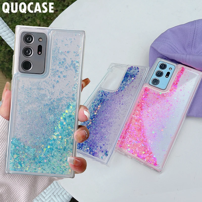 Luminous Quicksand Glitter Water Case For Samsung Galaxy S23 Ultra S21 S22 Plus S20 FE Note S 20 Glow Sequin Liquid Sand Cover