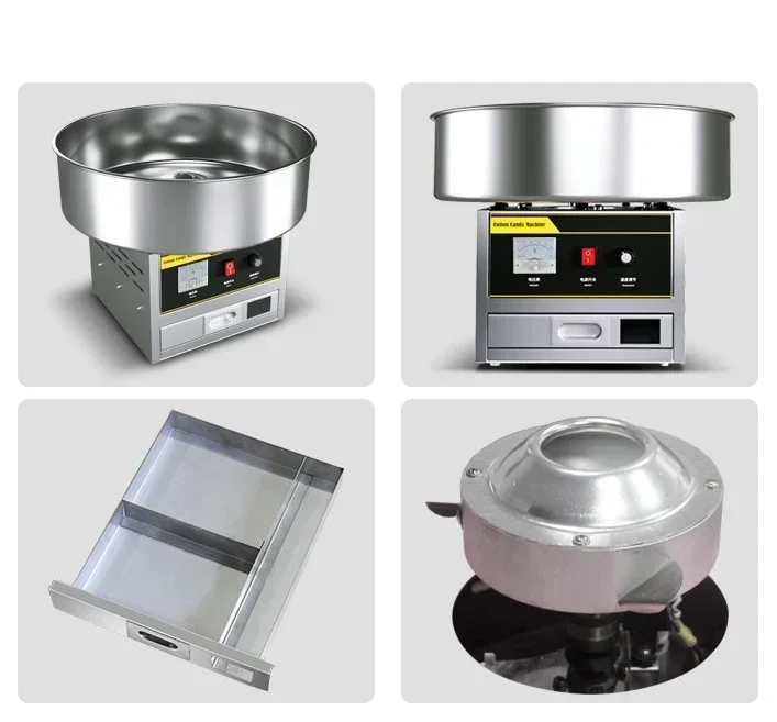 Commercial Cotton Candy hine New Cotton Sugar Floss Making hine Stainless Steel DIY Candy Cotton Maker