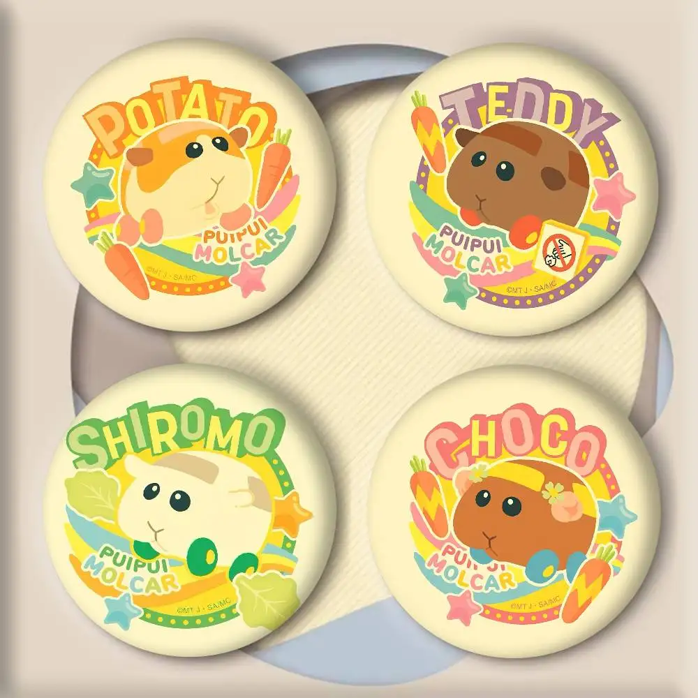 CUTE Pui Pui Molcar Cartoon Kawaii Round Laser Brooch Clothes Lapelnd
