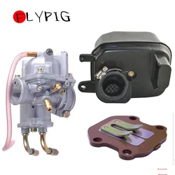FLYPIG Carburetor Carb + Air Filter Box Kit for Yamaha Y ZINGER PW 50 PW50 QT50 YT60 3 Wheeler YF60 ATV