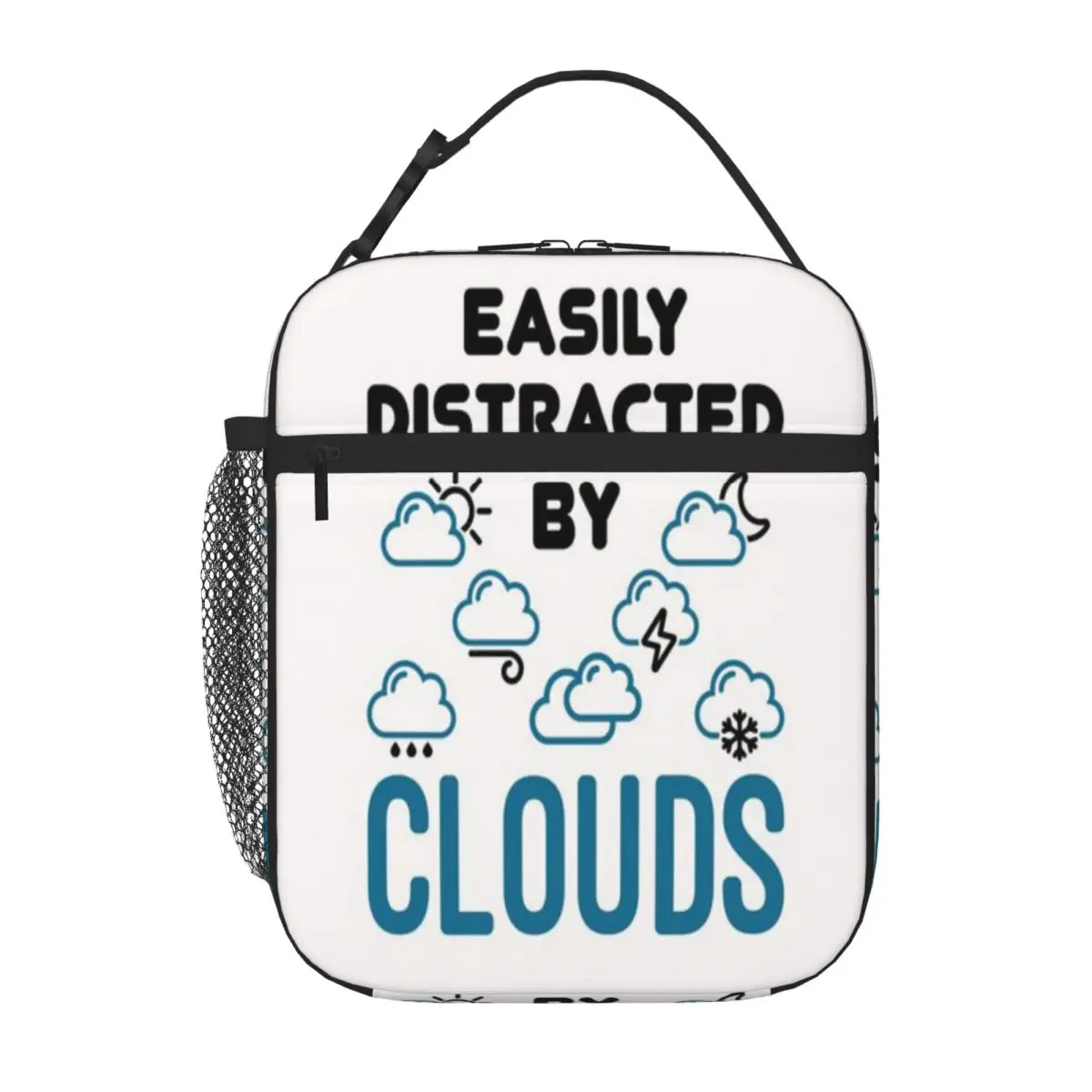 Bestselling Easily Distracted By Clouds Weather Meteorology Solid Color Leakproof Lunch Bag Teen School Travel Lunch Bag