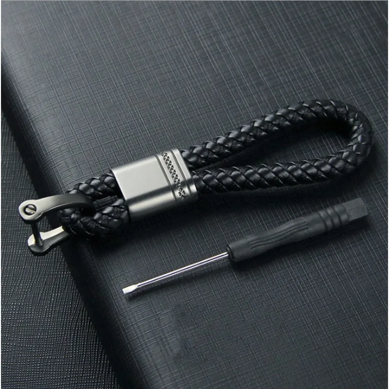 Hand-Woven Key Ring Leather Car KeyChain Men Women Rope Key Chain Waist Keyring Charm Key Holder Gift Jewelry image 2