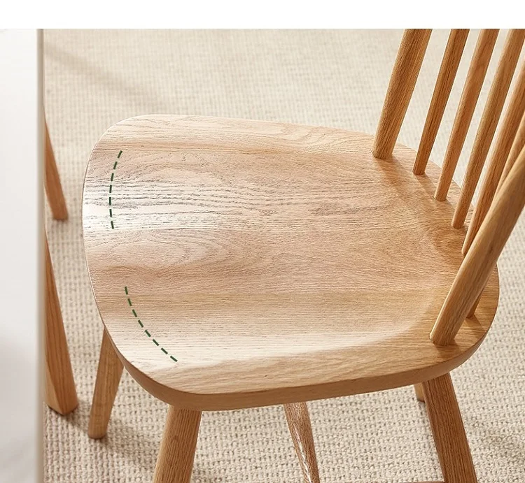 Minimalist Style Solid Oak Wood High Standard Quality Home Office Apartment Dining Room Wooden Dining Chair