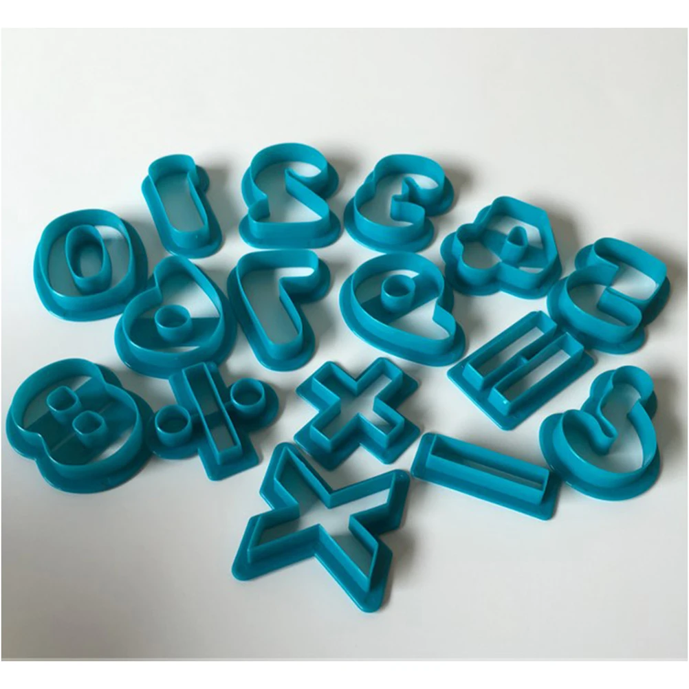 

16 Pcs Cookies Mold Plastic Biscuit DIY Baking Tools Number Molds Mathematical Symbols Cake Bread Chocolate Cupcakes Safe