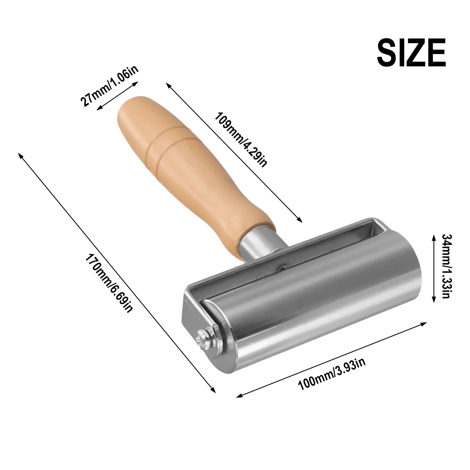 Leather Craft Metal Workpiece Processing Solid Hand Push Roller Flattened Leather Flattened Leather Hand Push Roller