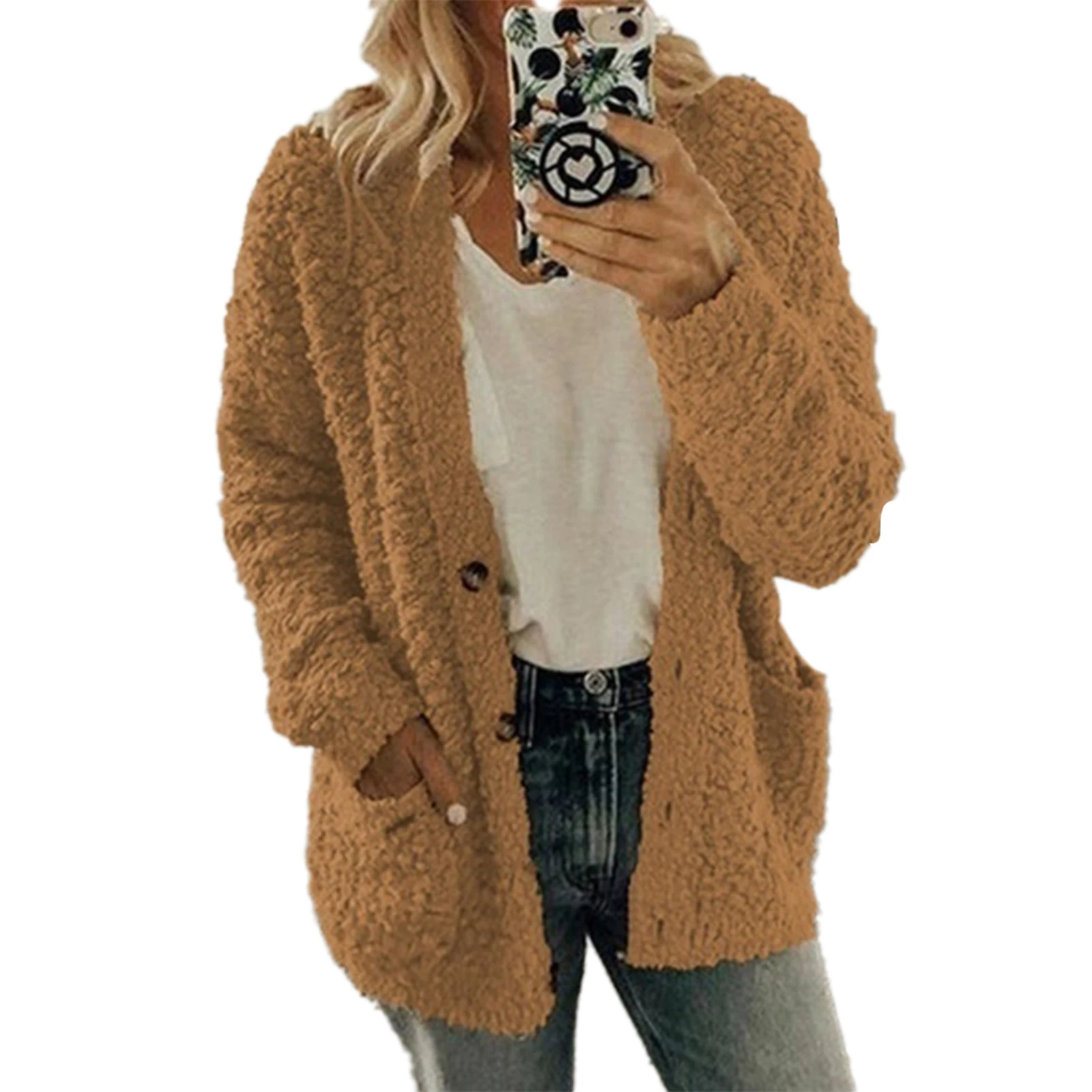 

Casual Open Front Knit Cardigans Loose Soft Autumn & Winter Sweater Coat for Women Ladies Girls College Students