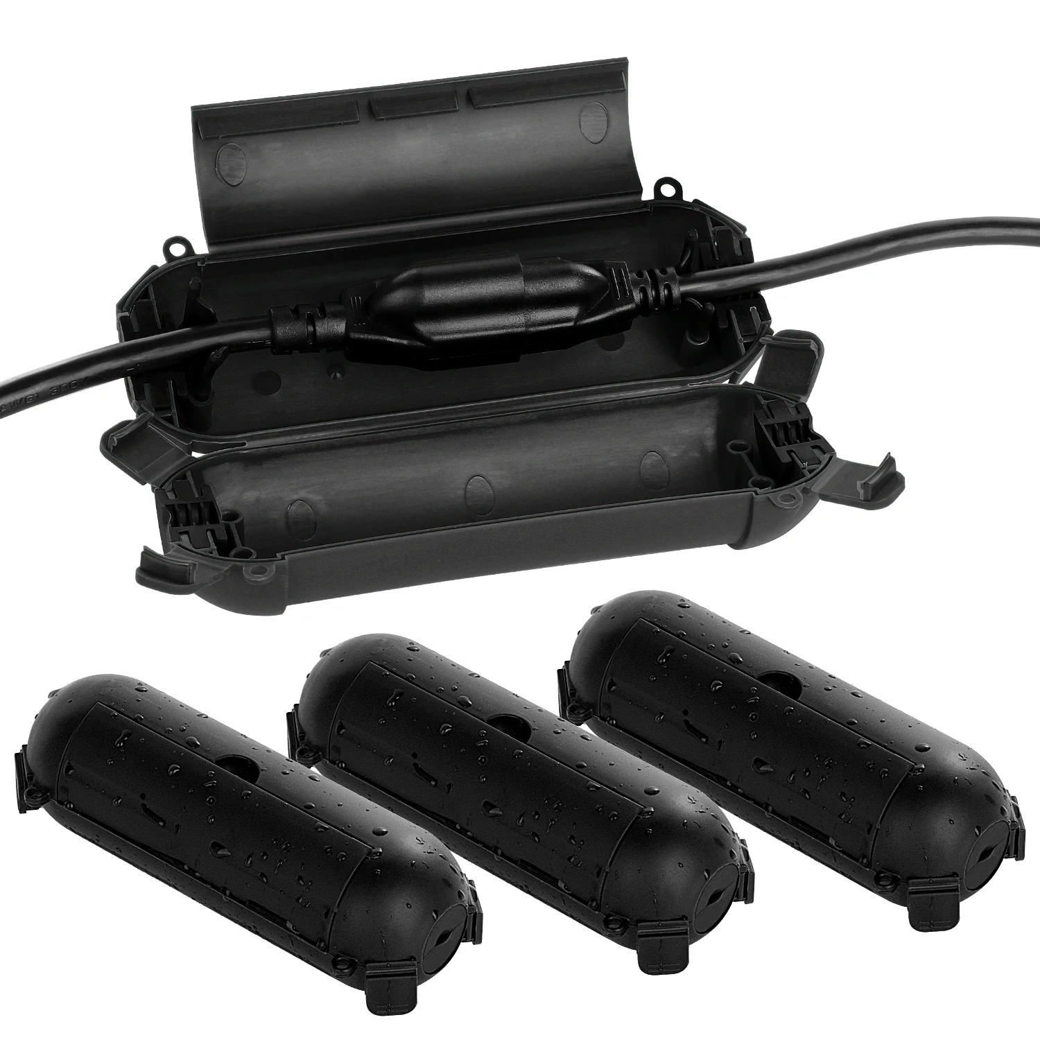 

4 Pack Mini IP44 Waterproof Outdoor Connection Box with Lockable Latches and Mounting Holes