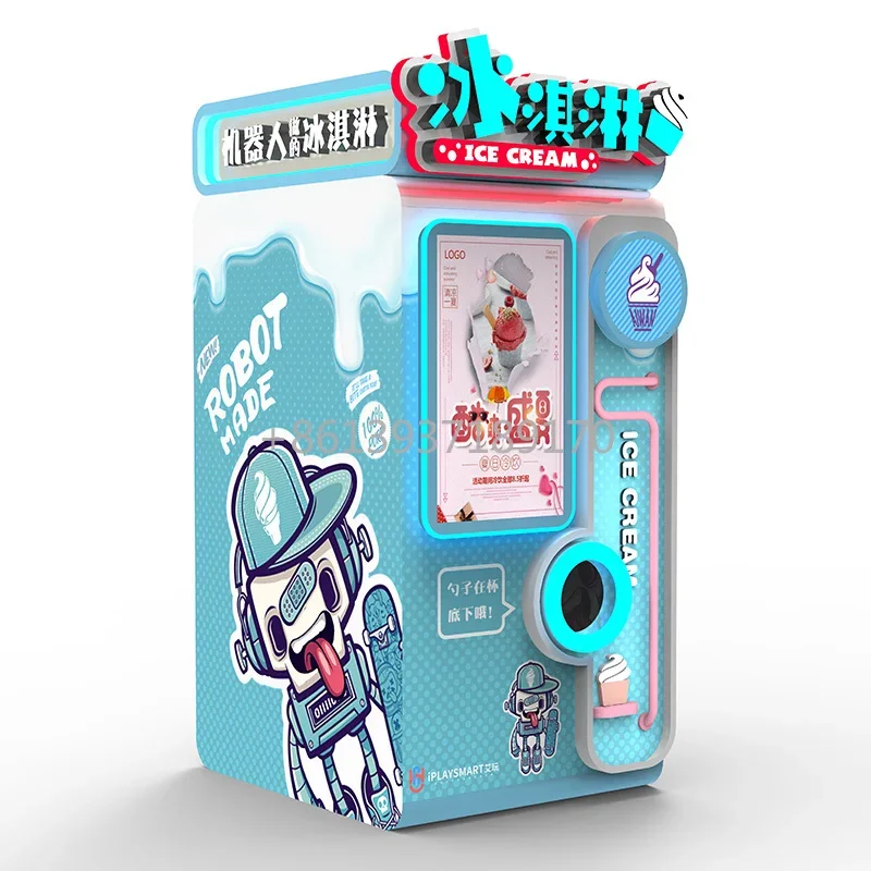 Mobile Ice Cream Vending Machine Italian Soft Ice Cream Machine Vending Automated Ice Cream Vending Machine