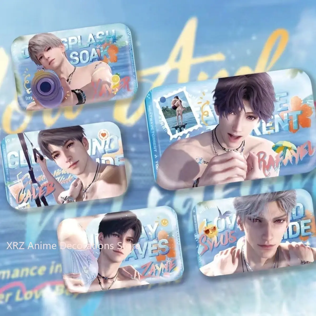 5PCS ‌Love and Deepspace Xavier Zayne Badges Anime Cute Brooches Lapel Pin DIY Backpack Hat Clothes Accessories Christmas Gifts