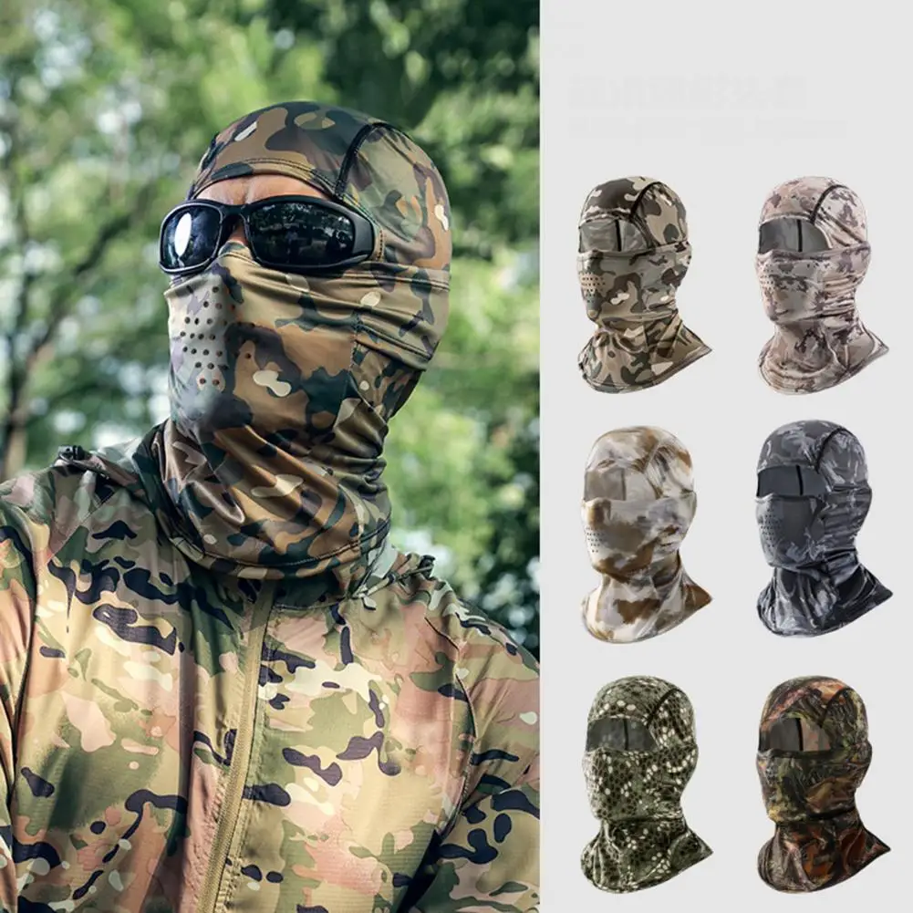 STactical Balaclava Sunscreen Face Guard UV Sweat Absorption Ice Silk Fabric Stretchy Face Protector Cover For Men