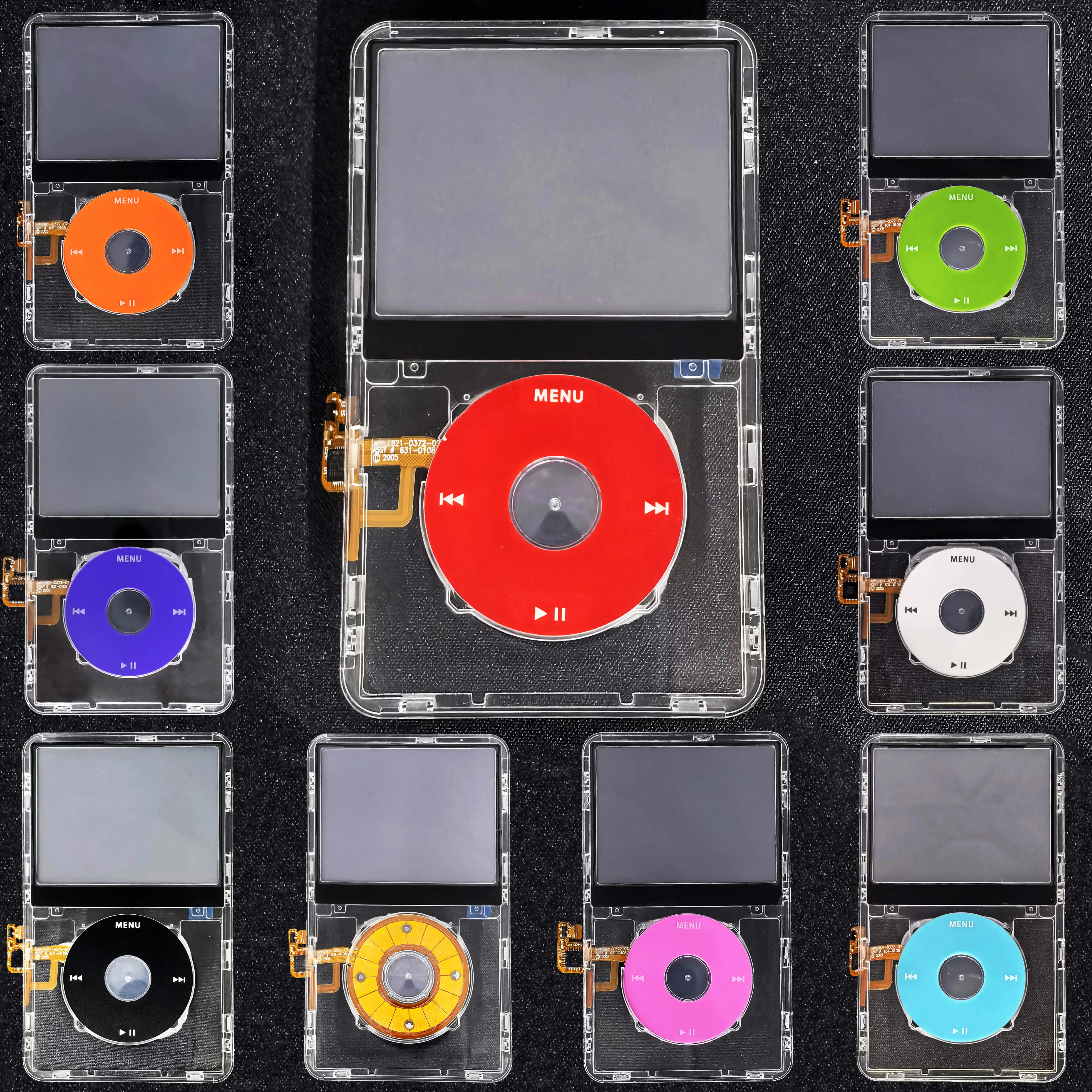 Clear Face Plate Transparent Front Housing Case with Click Wheel Flex Button for iPod Classic 5th Gen 5.5 Video 30GB 60GB 80GB
