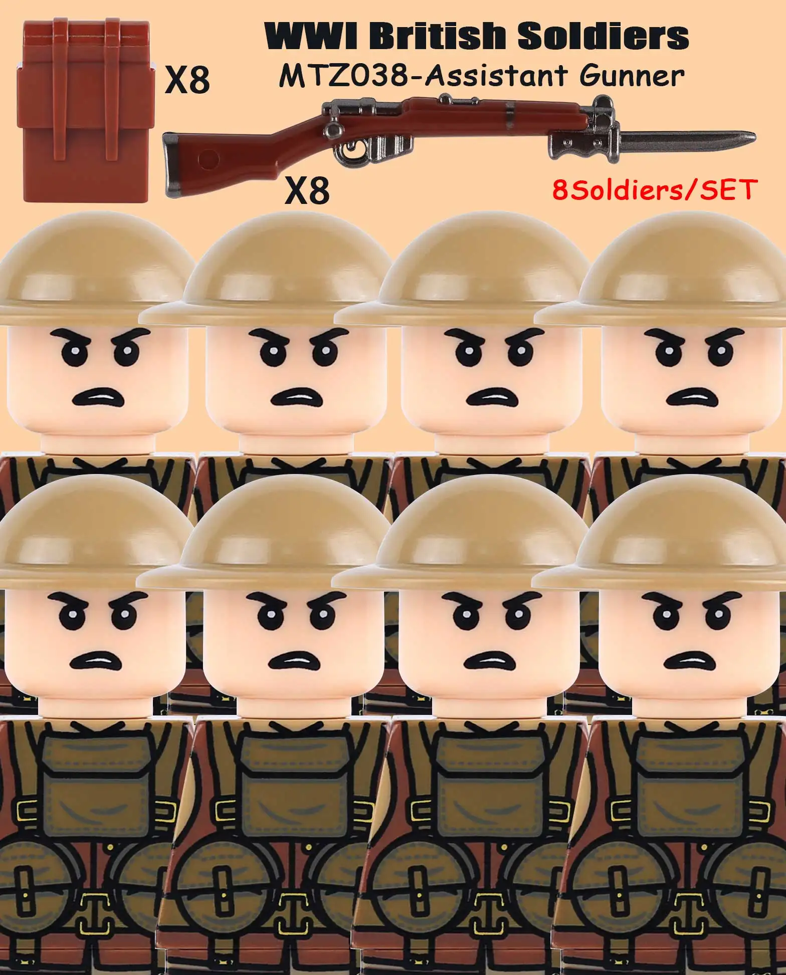 Erster Weltkrieg Deutsche Preußische Soldaten Figuren Bausteine Militär US Amerikanischer Bürgerkrieg Infanterie Preußische Armee Waffen Gewehr Bausteine Spielzeug