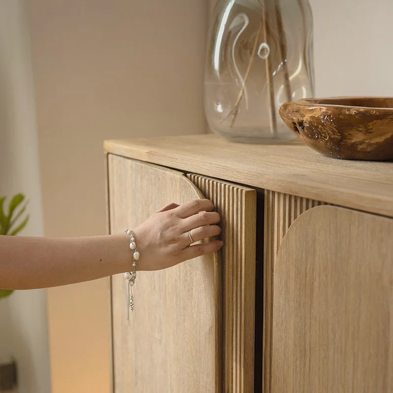 Japanese-style homestay log wind storage cabinet wabi sandy wind retro bucket cabinet