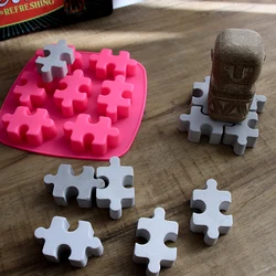 Puzzle Silicone Mold Creative Building Block Mosaic Stone Cement Concrete Mould Handmade Ice Biscuit Baking Making Supplies Tool