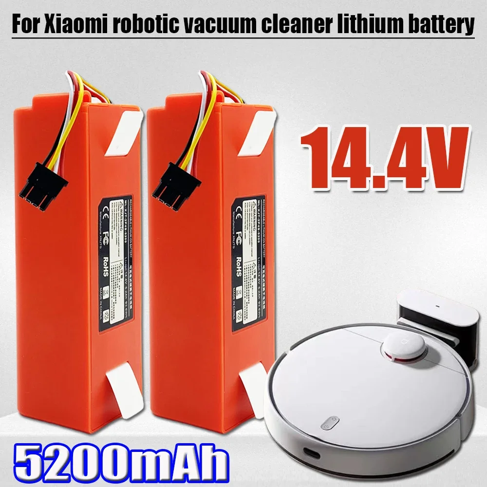 BRR-2P4S 14.4V 5200mAH Robotic Vacuum Cleaner Replacement Battery for Xiaomi Roborock S55 S60 S65 S50 S51 S5 MAX S6