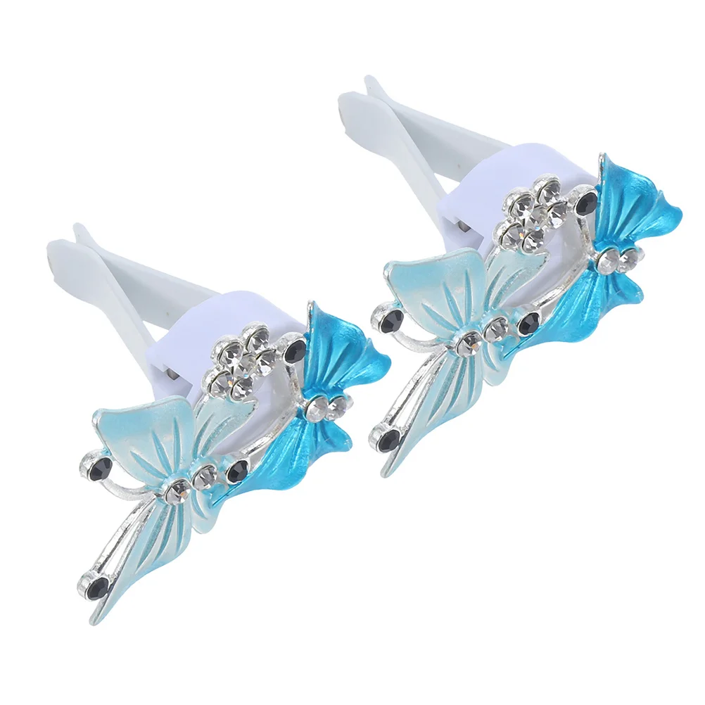 

2pcs Car Air Vent Clips Butterfly Scented Decorative Clip Rhinestone Auto Vent Air Freshener For Car Interior Aromatherapy