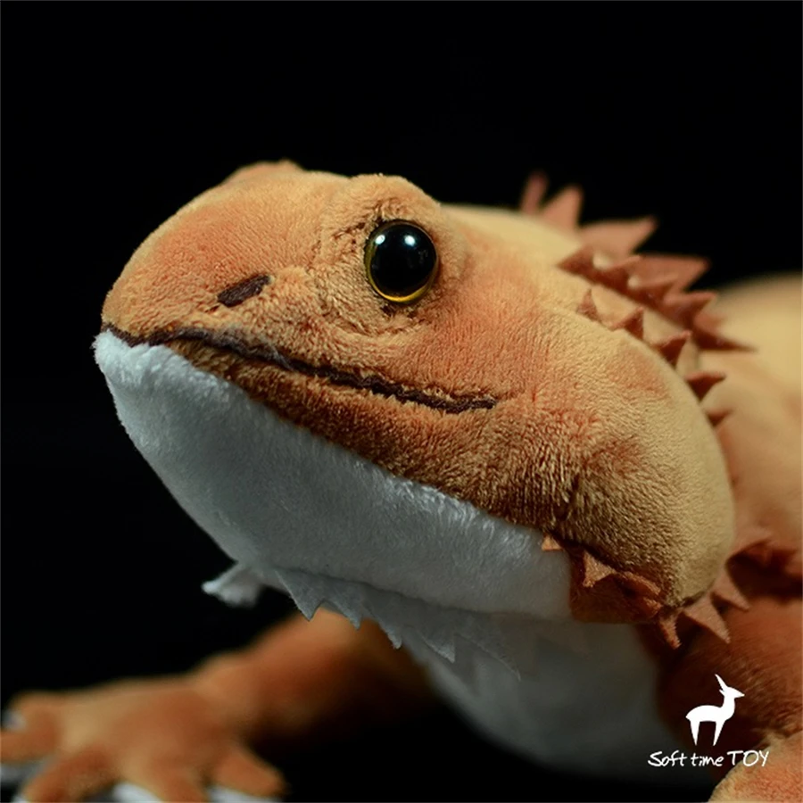 Peluche Dragon Barbu pour Enfants, Haute Fidélité, Dessin Animé, Mignon, Lézard, Animaux Réalistes, Simulation, Beurre, Jouet Kawai, Cadeaux
