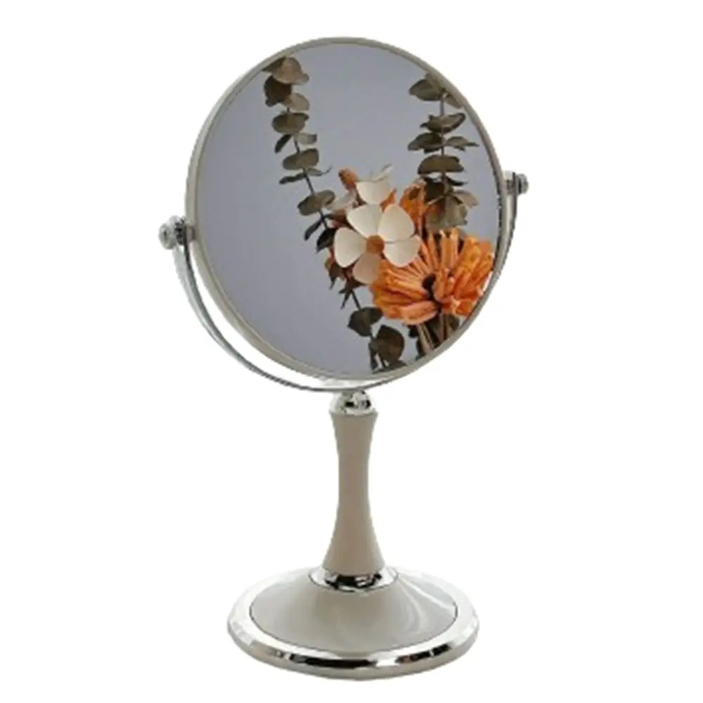 360 Rotating Double-sided Makeup Mirror 3x Magnifying Glass European Style Vanity Mirror Simple Circular/Oval