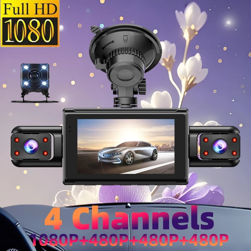 A36 4 Channel Dash Cam 360° Full HD 1080P Quad Recording Front/Left/Right/Rear 3.0