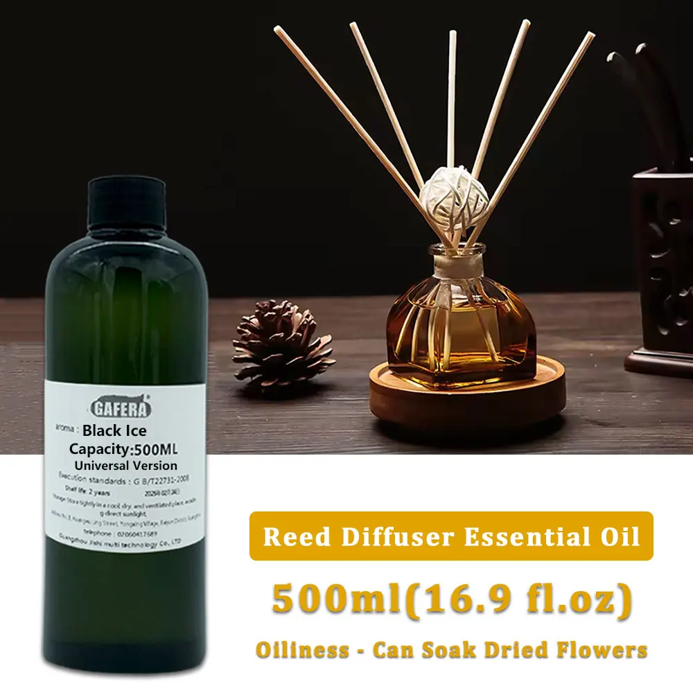 GAFERA 500ml (16.9 fl.oz) Lemon Grass Essential Oils - For Reed Diffuser & Flameless Aromatherapy, Diffuser Replenish Aroma Oil