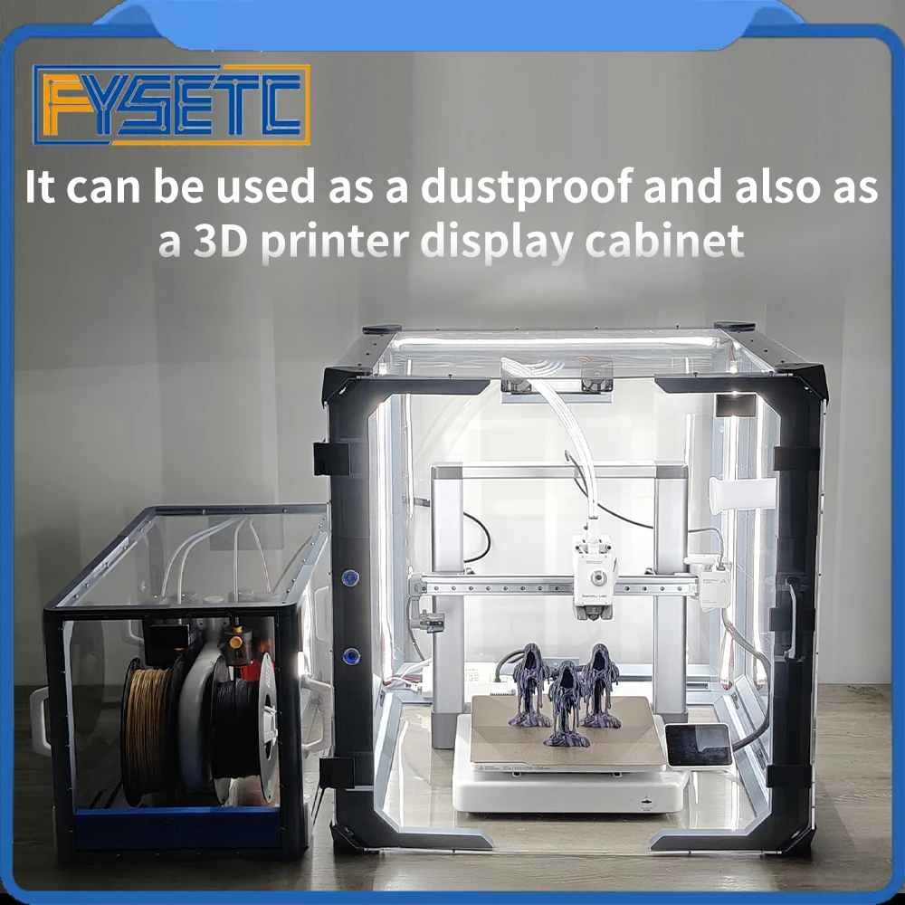 For Bambu A1 A1 MINI AMS Lite Prusa MK3S+/MK4S+ 3d Printer Acrylic Dust Cover with Air Purifier and LED For Bambu Prusa