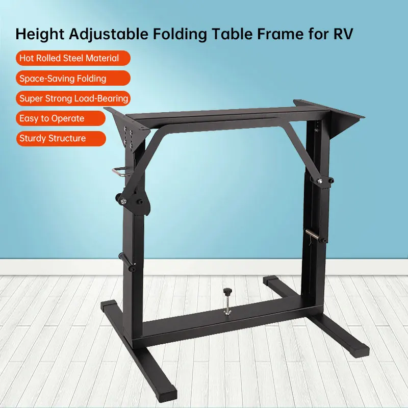 Height Adjustable Folding Table Frame for RV Caravan Camper Motorhome Portable Adjustable Table Leg Base