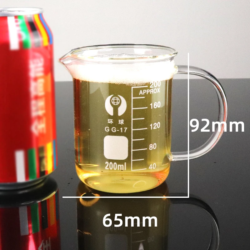 Laboratory Glass Beaker with Handle Tropical Resistant Graduated Thickened Glass Measuring Cup50ml-1000ml